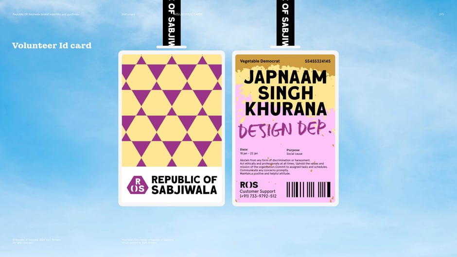 Volunteer ID card : two-sided template