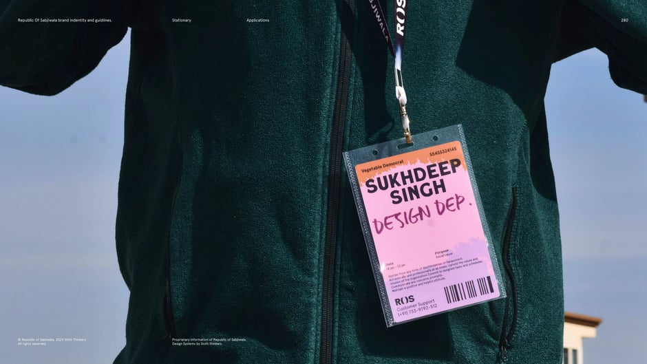 Hanging badge in use