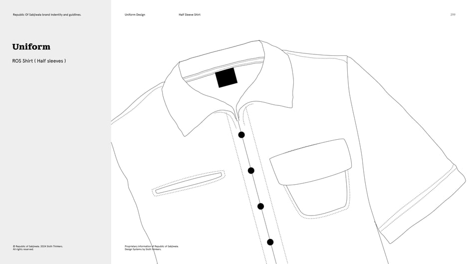 Half-sleeve shirt : collar and construction detail