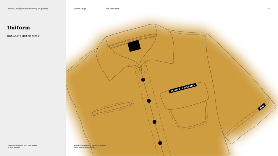 Half-sleeve shirt color application : ochre