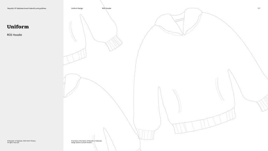 Oversized hoodie flats that define seamlines, ribbed cuffs and hem