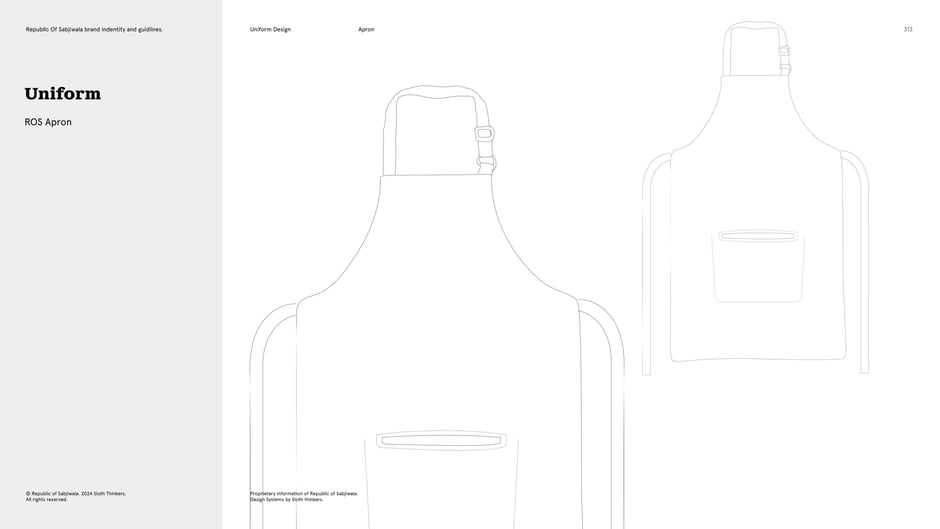 Apron : technical outline and proportions