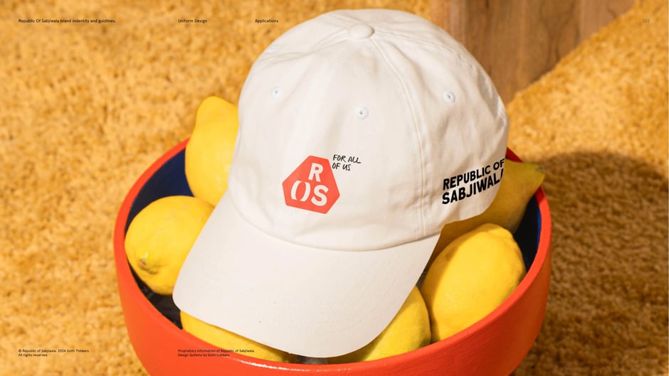 Baseball cap embroidered with ROS pentagon mark