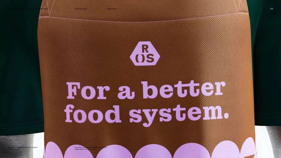 Apron headline close‑up and material texture
