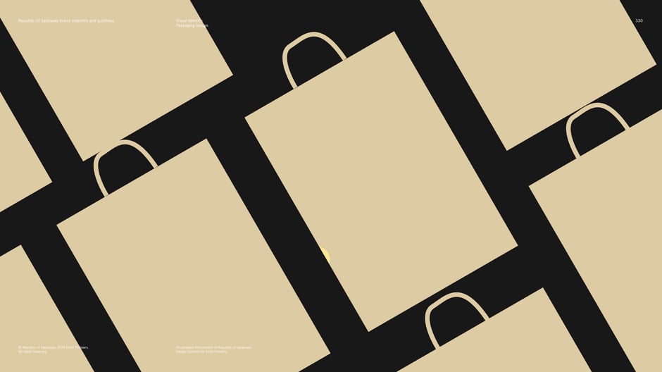 Tiled packaging pattern with bag silhouettes