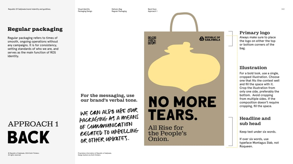 Approach 1 back packaging : cropped illustration and logo rules