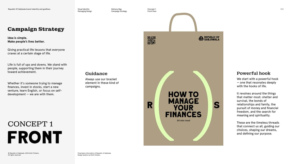 Concept 1 : front face: How to manage your finances