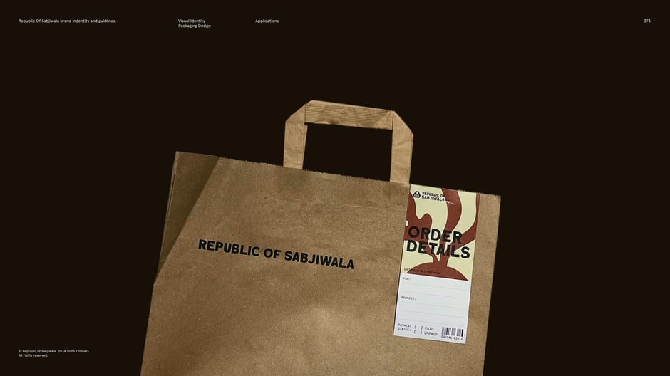 Close-up of paper bag with 'Order Details' tag