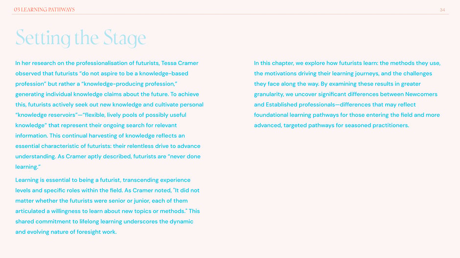 Setting the stage for learning pathways