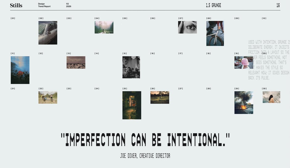 Grunge examples and the 'imperfection' maxim