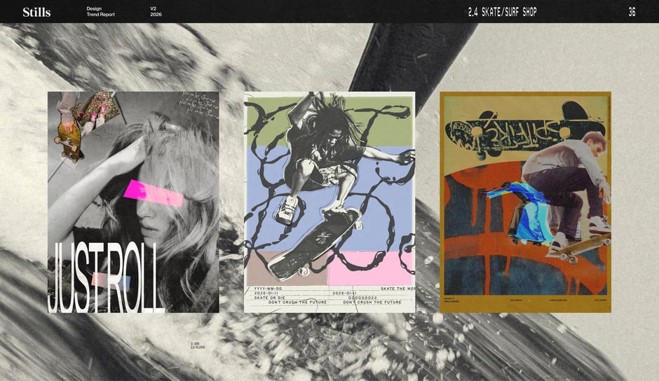 Skate ephemera: collage posters and skater photography