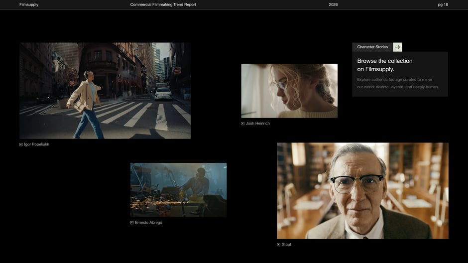 Promotes a collection of authentic footage that mirrors diverse
