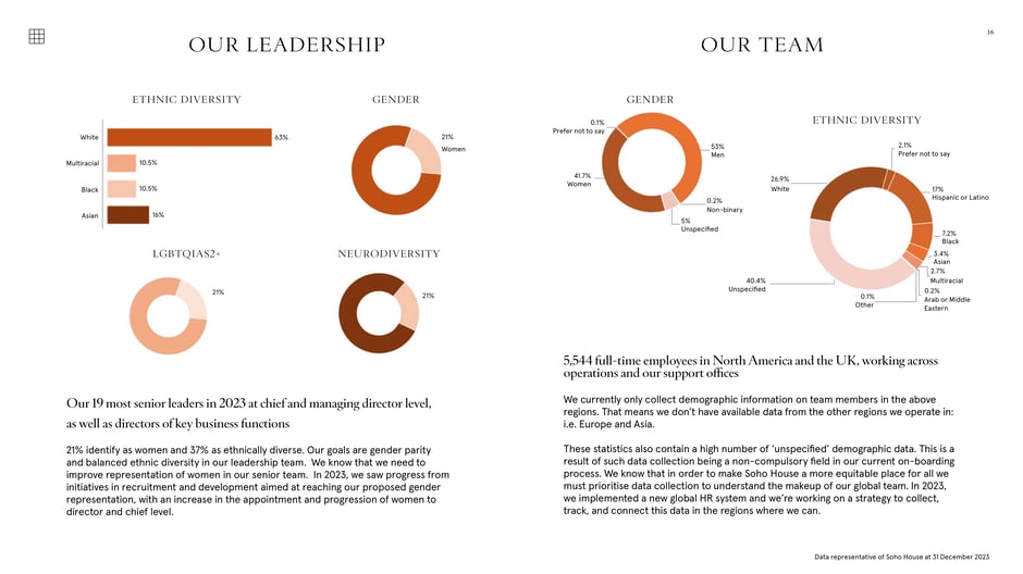 Leadership and team demographics: representation data
