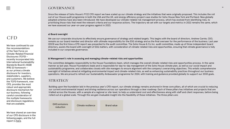 CFD governance and climate strategy: oversight and pillars