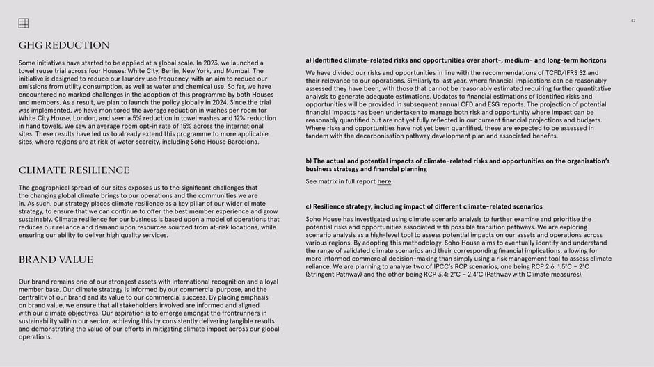 GHG reduction and climate resilience initiatives