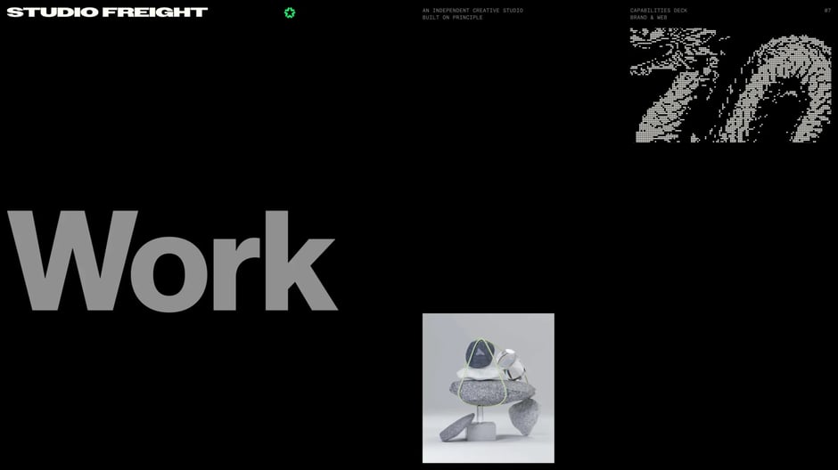 Section header introducing Studio Freight's project case studies and creative