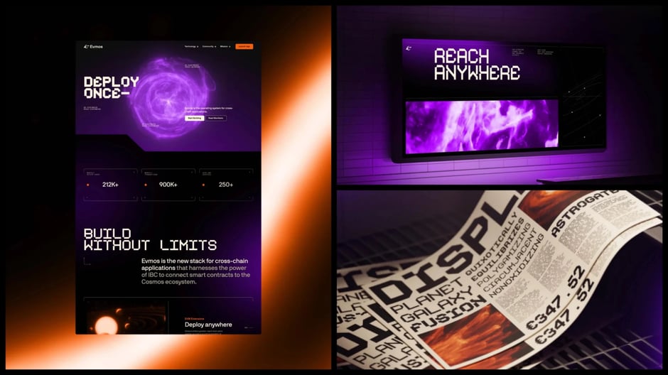 Evmos: 'Deploy once, reach anywhere' website concepts