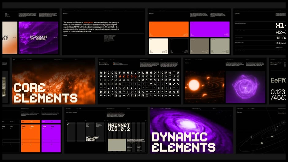 Core brand system:, color, and glyph set