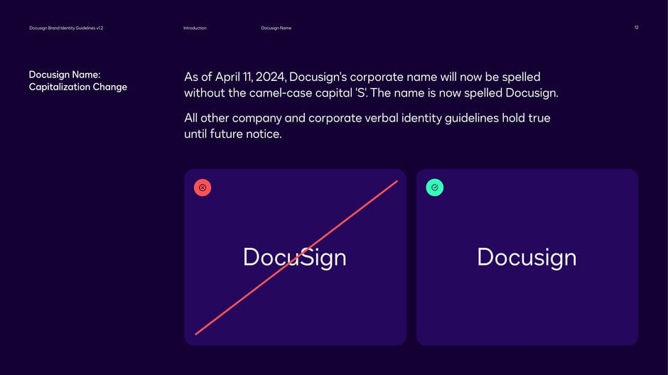 Docusign Name: Capitalization Change