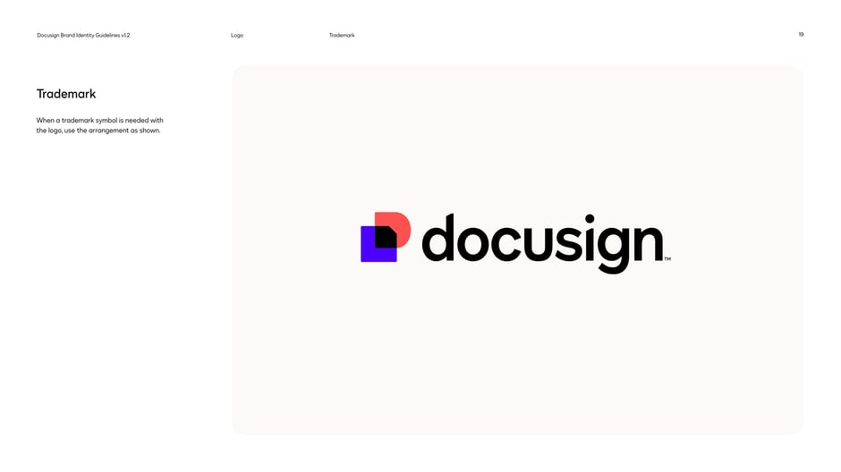 When a trademark symbol is needed alongside the logo, position
