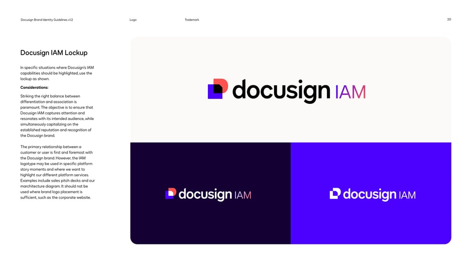 Use the Docusign IAM lockup to highlight IAM capabilities
