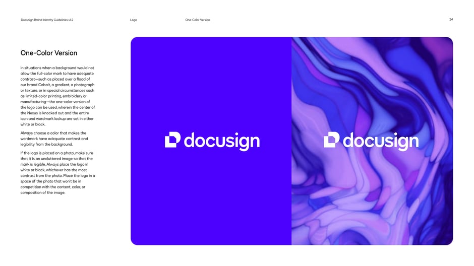 When full-color contrast is insufficient use the one-color lockup
