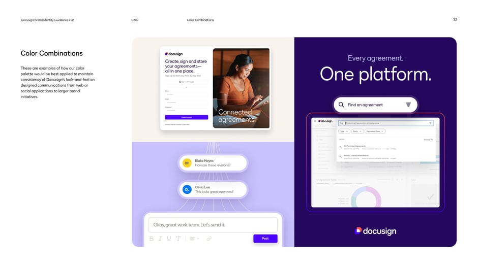 Color applied to web and social layouts
