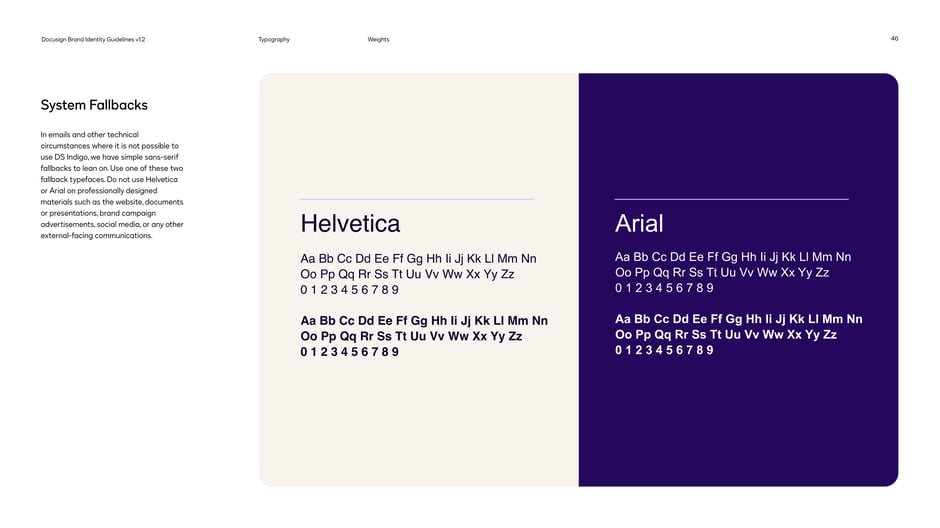 Advises Helvetica or Arial as simple sans‑serif fallbacks for technical