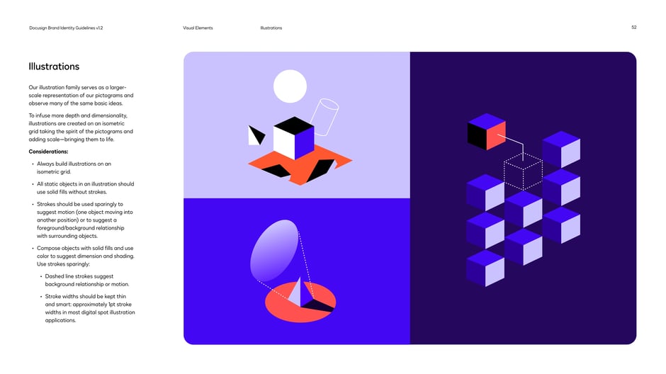 Illustrations on an isometric grid