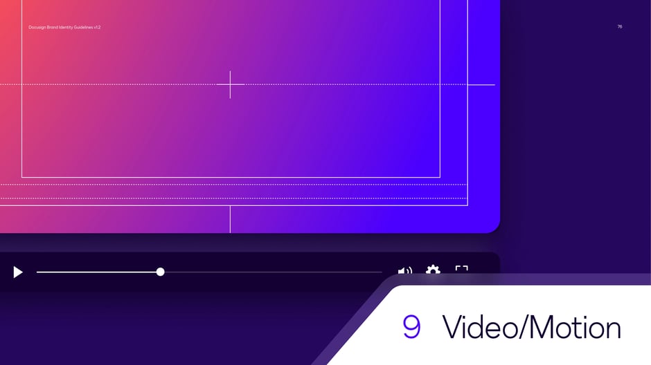 Section divider introducing the Video & Motion guidelines and examples