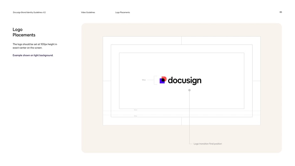 Logo placements and final position