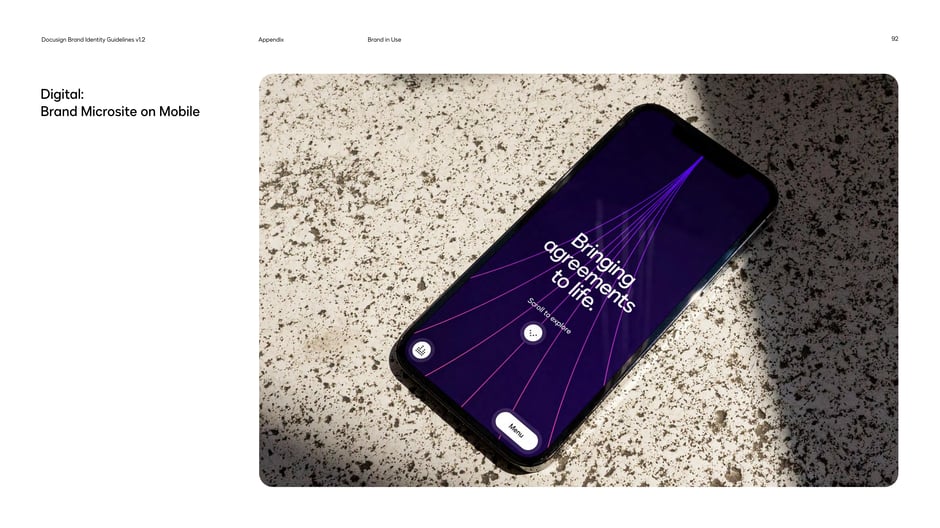Brand microsite on mobile