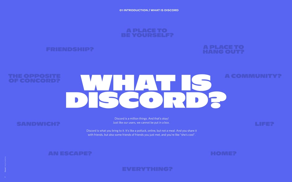 Defines Discord as a multifaceted, user-driven place:shaped by communities