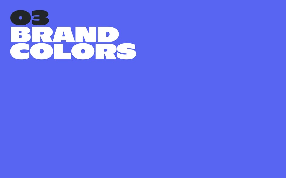 Section header introducing the brand color system that will inform
