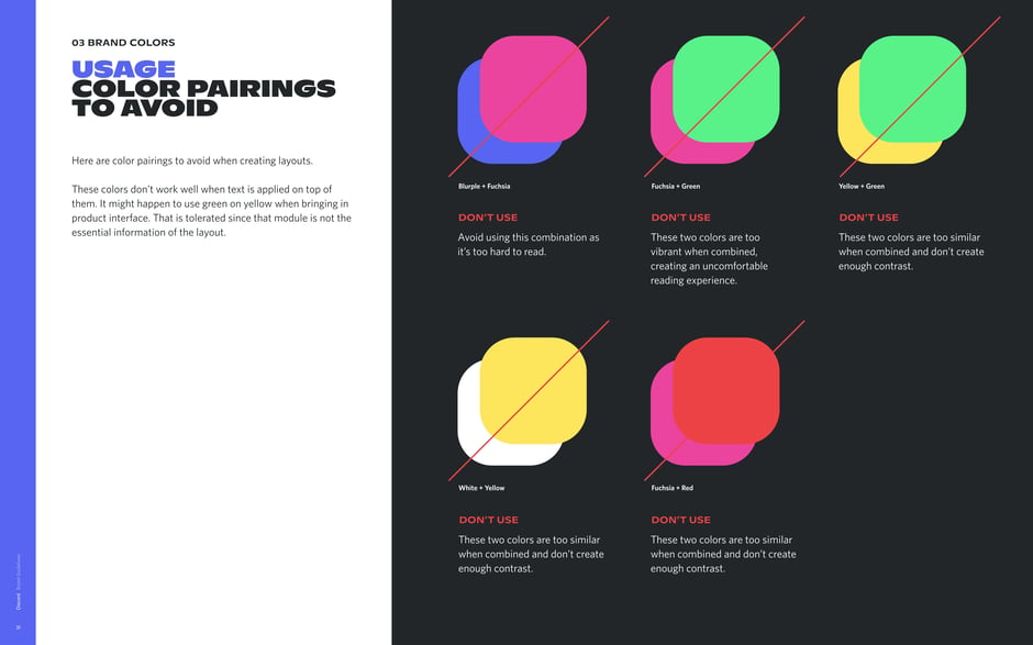 Color pairings to avoid