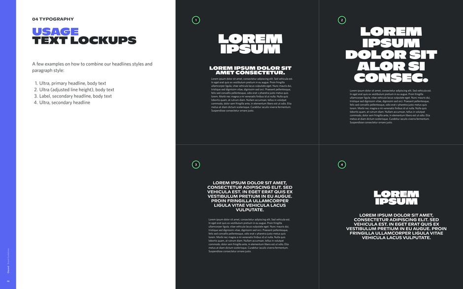 Text lockups: headline and body combinations