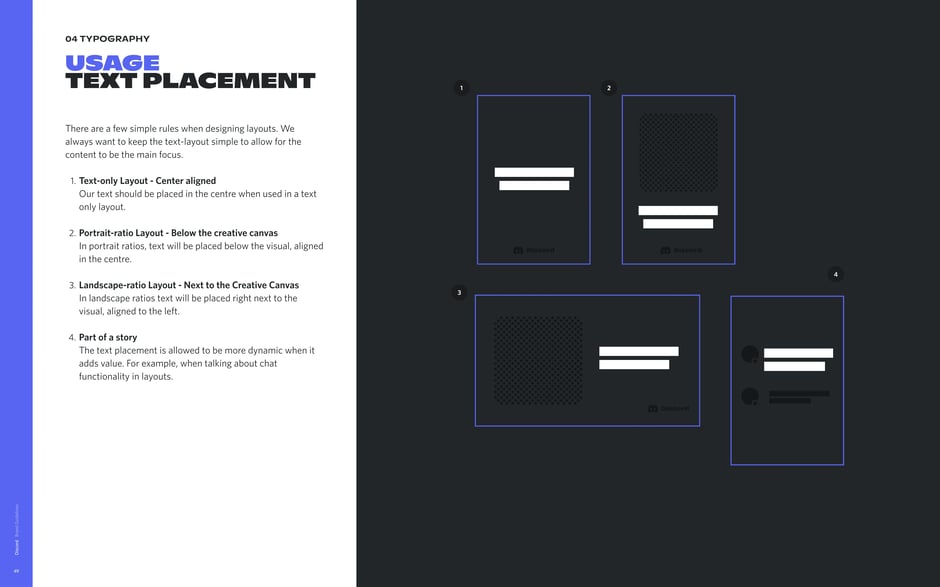 Text placement rules for layouts