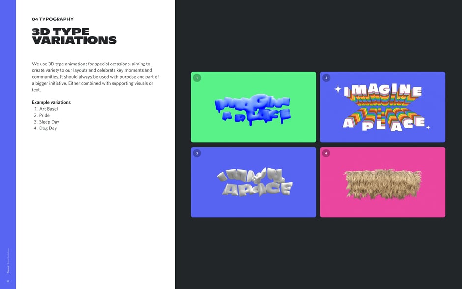 Recommends 3D type animations for special occasions and campaigns (examples