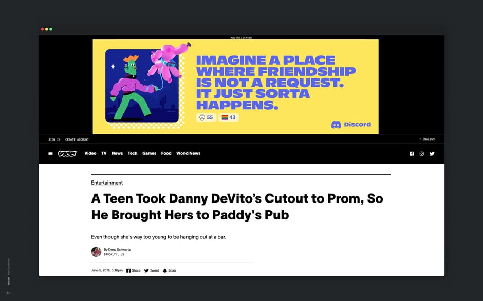 Web banner placement example