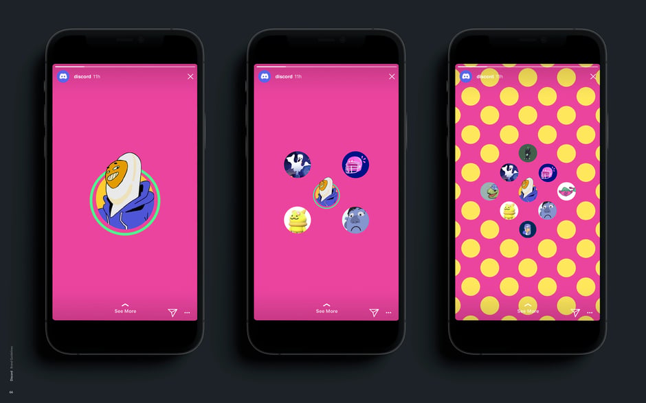 Instagram Stories sequence with avatar reveals