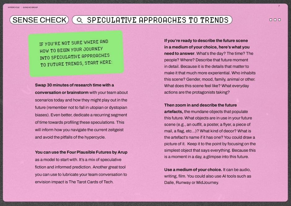 Sense Check: speculative approaches to trends