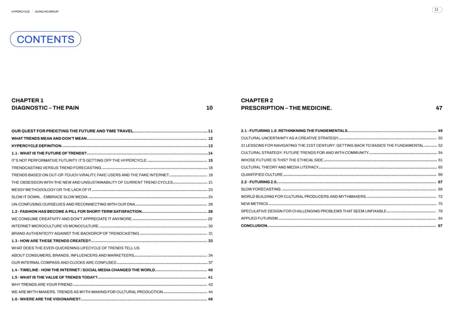 Contents: chapter index