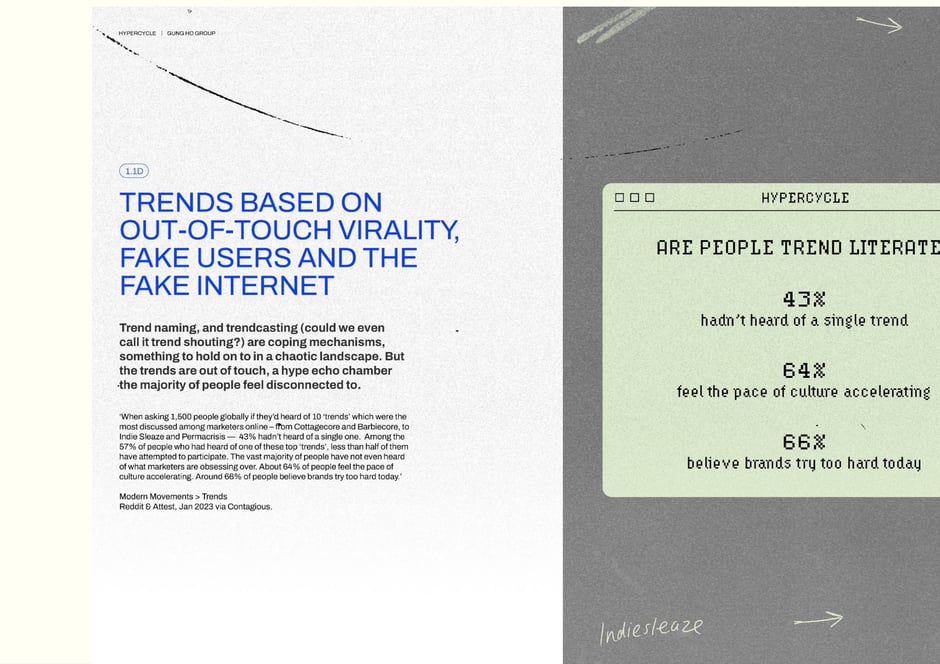 Trends based on out-of-touch virality and the fake internet