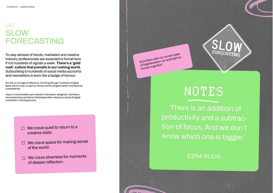 Slow forecasting: reclaiming space for reflection