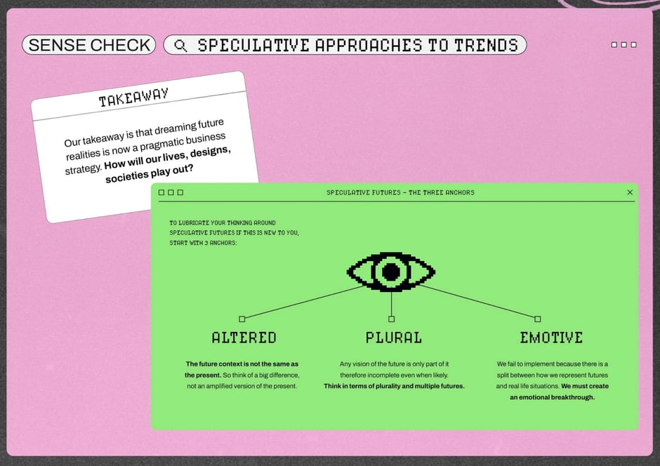 Three anchors for speculative futures: Altered, Plural, Emotive