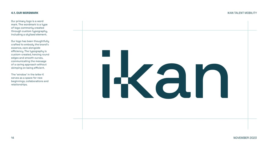 Our wordmark: custom and concept
