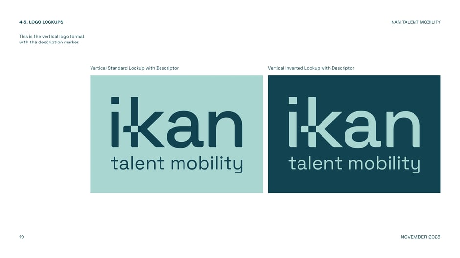 Vertical logo lockups with descriptor