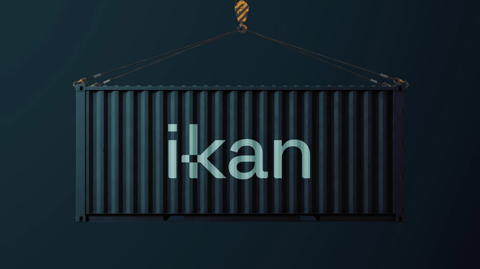 Logomark applied to a shipping container
