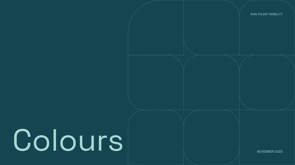 Section header introducing the brand colour system and palettes used