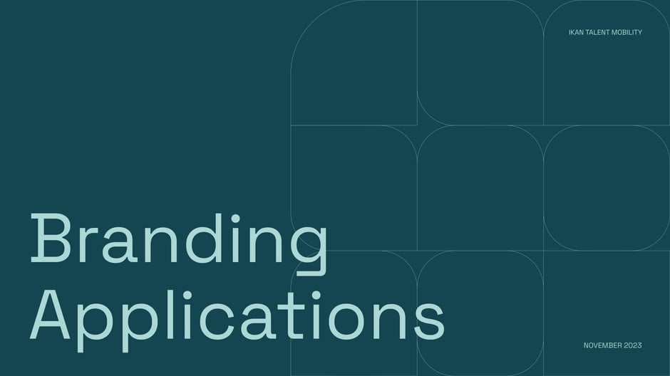 Introduces the ikan branding applications section and signals examples